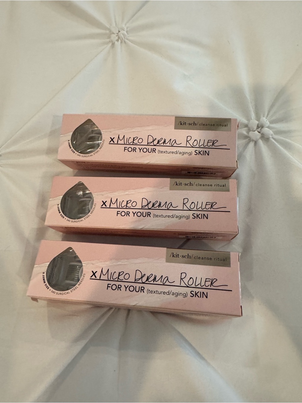 NEW Lot of 3 Kitsch Micro Derma Facial Rollers - Skincare Bundle